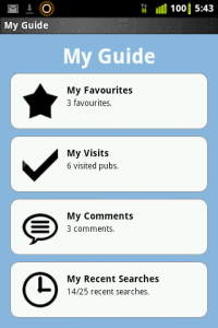 Android My Guide Screen